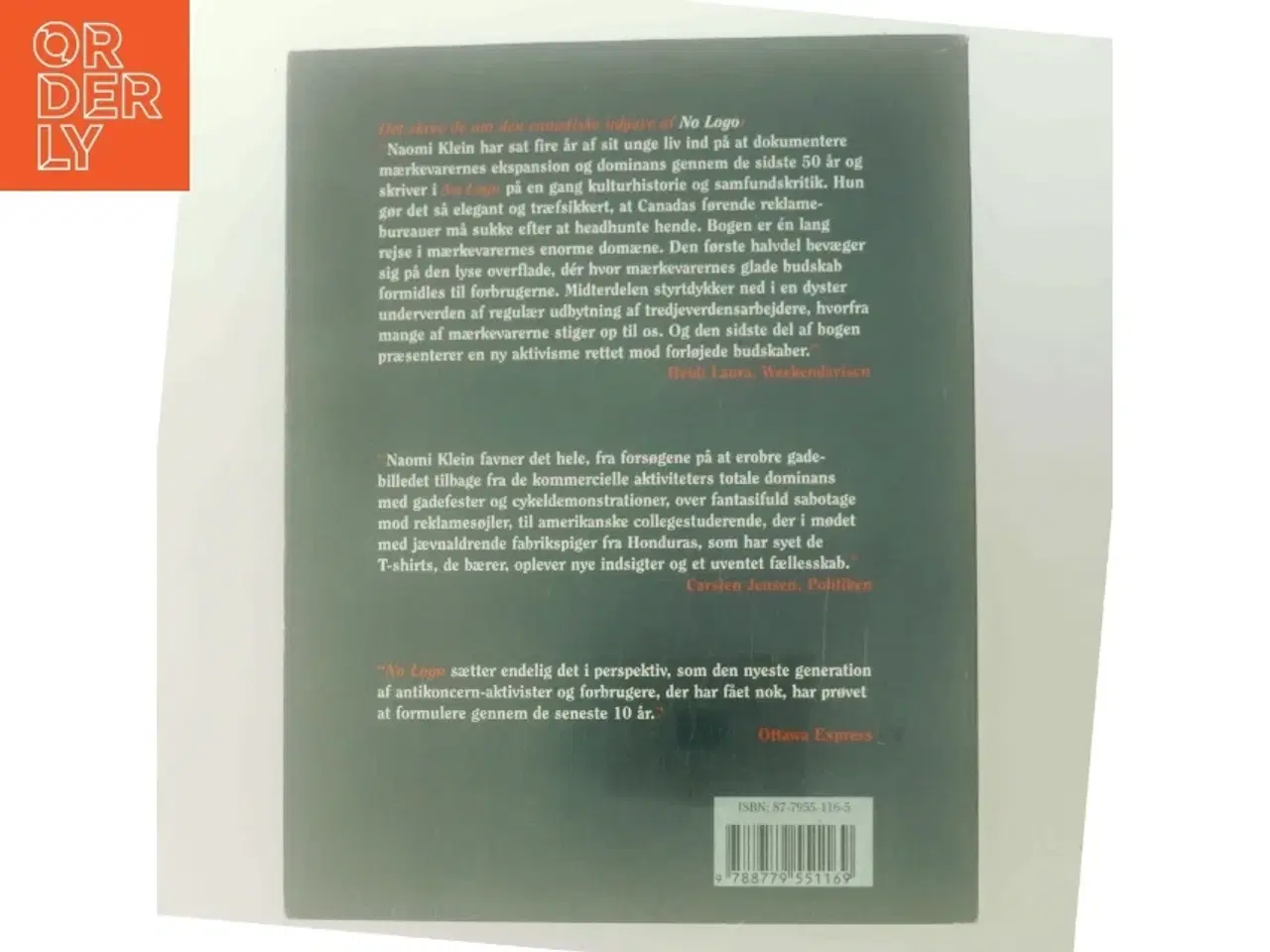 Billede 3 - No logo : mærkerne, magten, modstanden (Tekst på dansk) af Naomi Klein (Bog)
