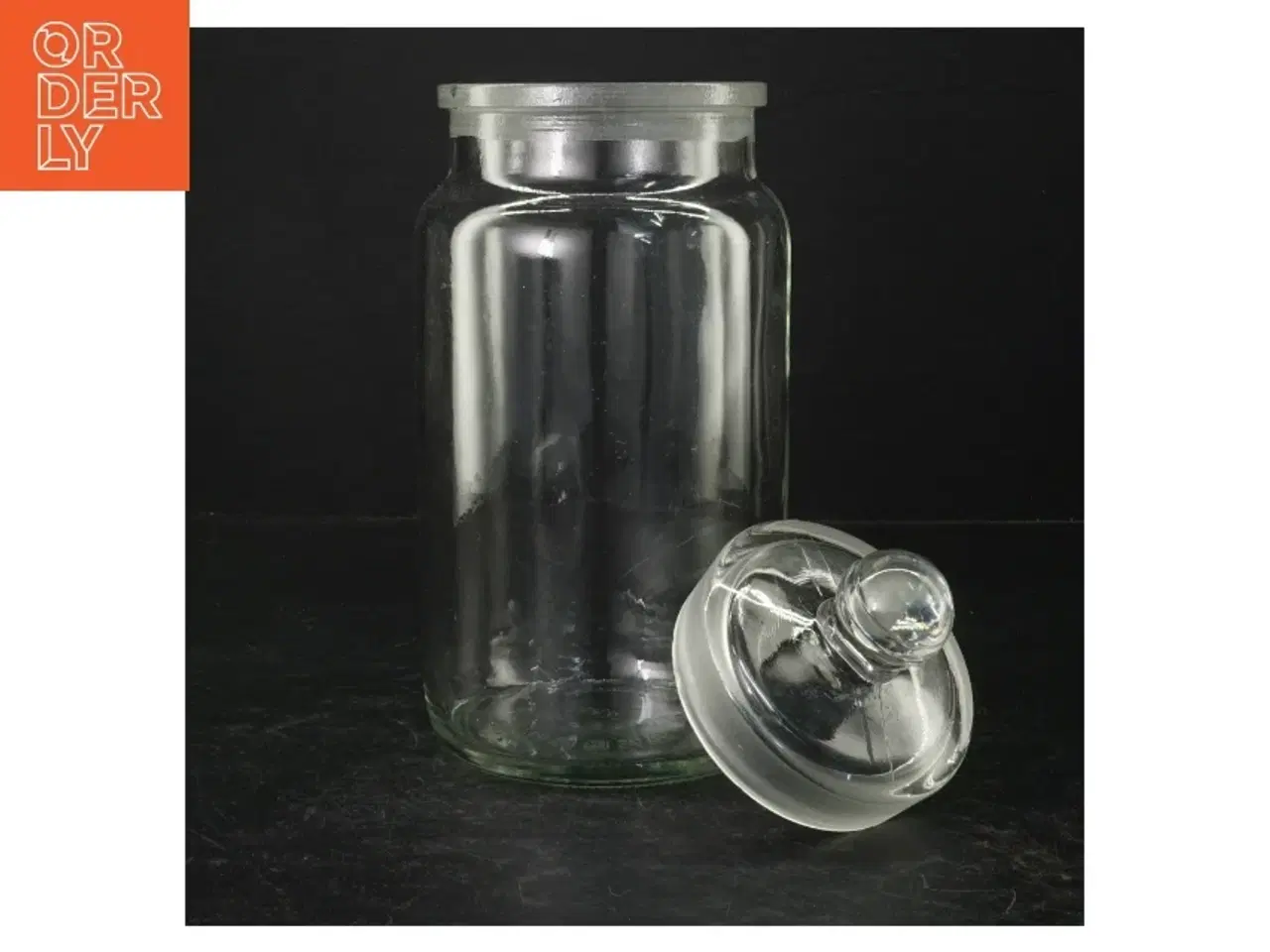 Billede 1 - Glasbeholder med låg fra Ravenhead (str. Ø. 11 cm. længde, 21 cm)