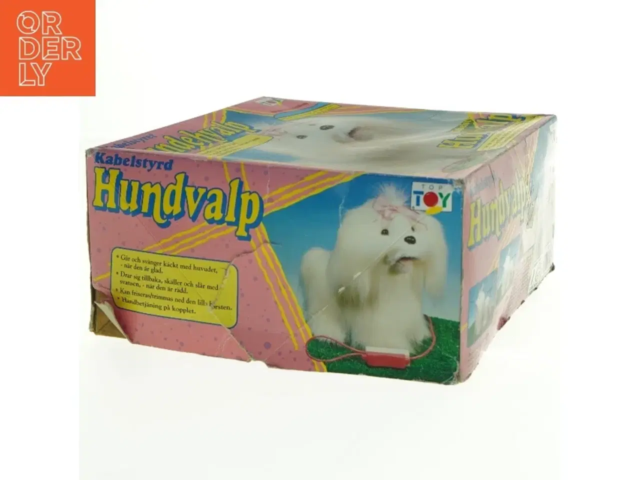 Billede 6 - Vintage kabelstyret Hundehvalp fra Top Toy (str. 23 x 23 cm)