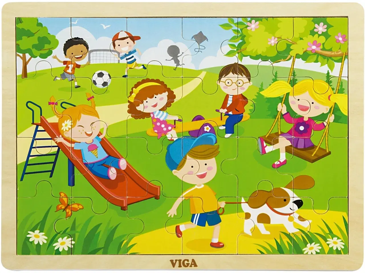 Billede 1 - VIGA Træpuslespil Årstider - 24 brikker, 30x22,5 cm