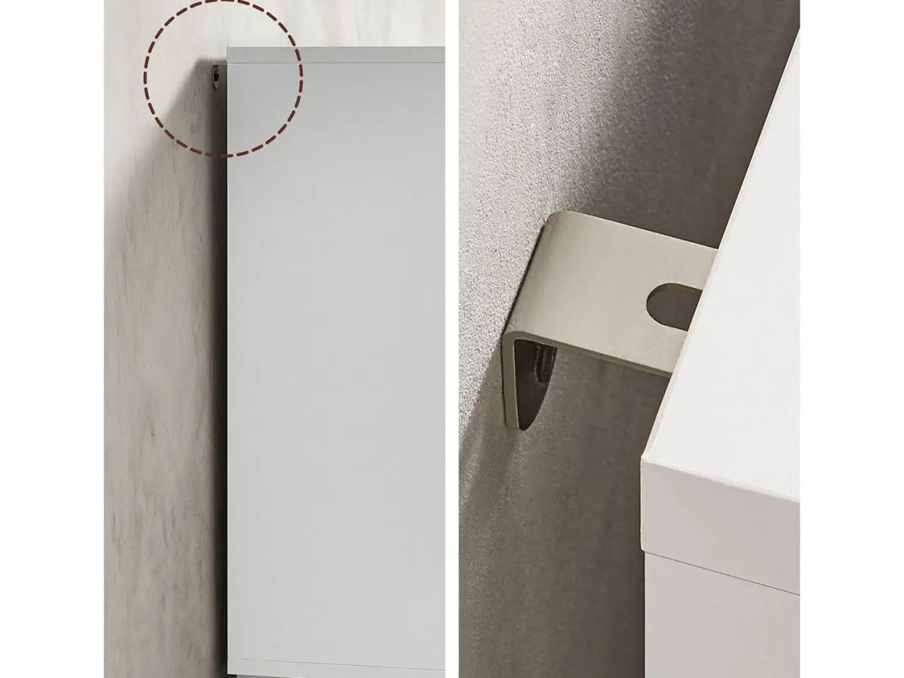 Billede 7 - Badeværelsesskab med skuffer 3 store skuffer, 2 rum bag låge, med ben, 30 × 70 × 64 cm, hvid