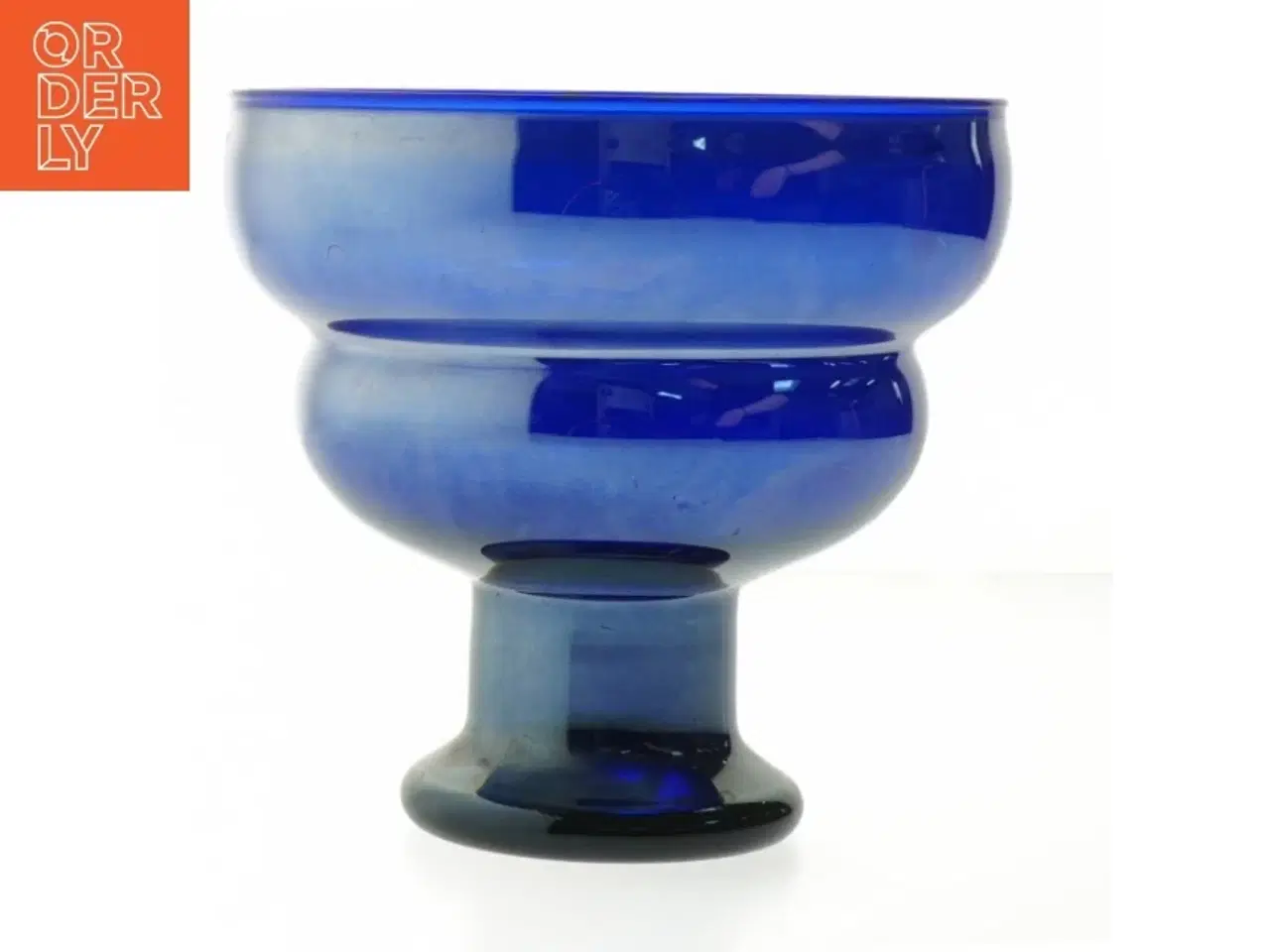 Billede 1 - Blå glasvase skål (str. Ø. 16,5 cm. længde. 16 cm)