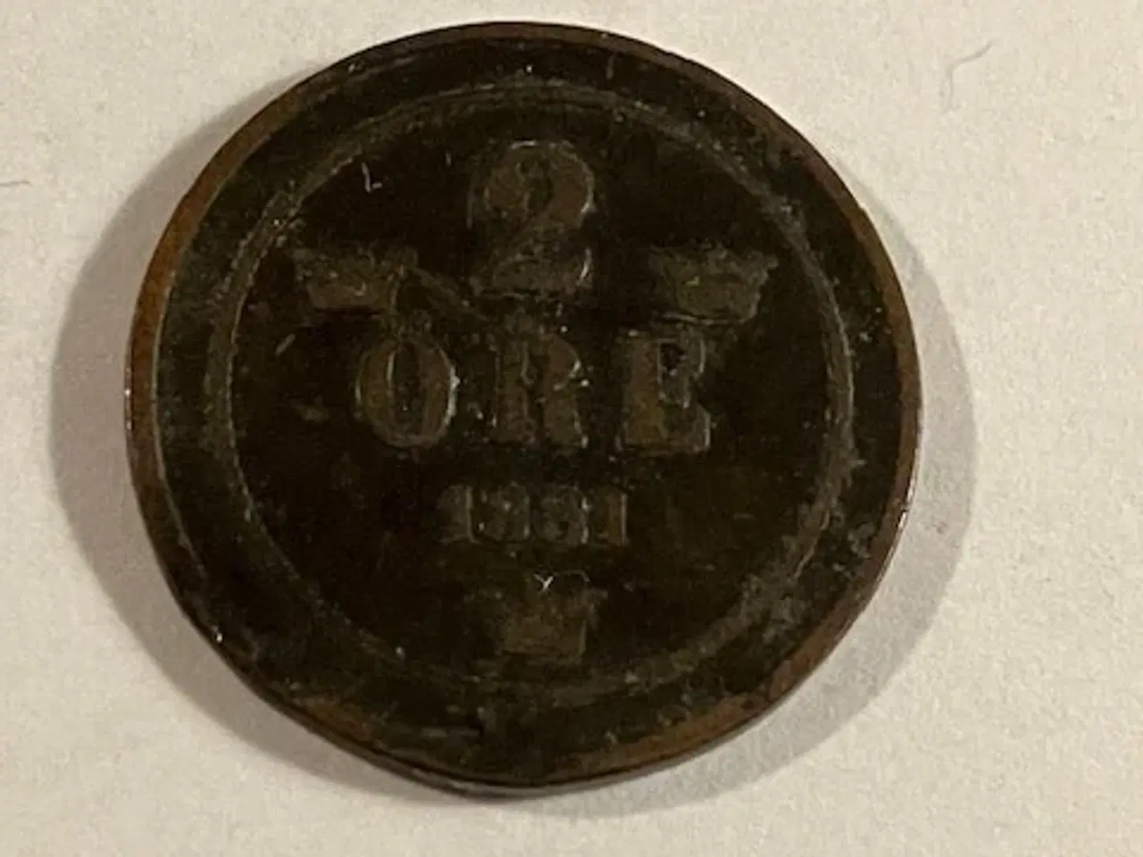 Billede 1 - 2 øre 1881 Sverige