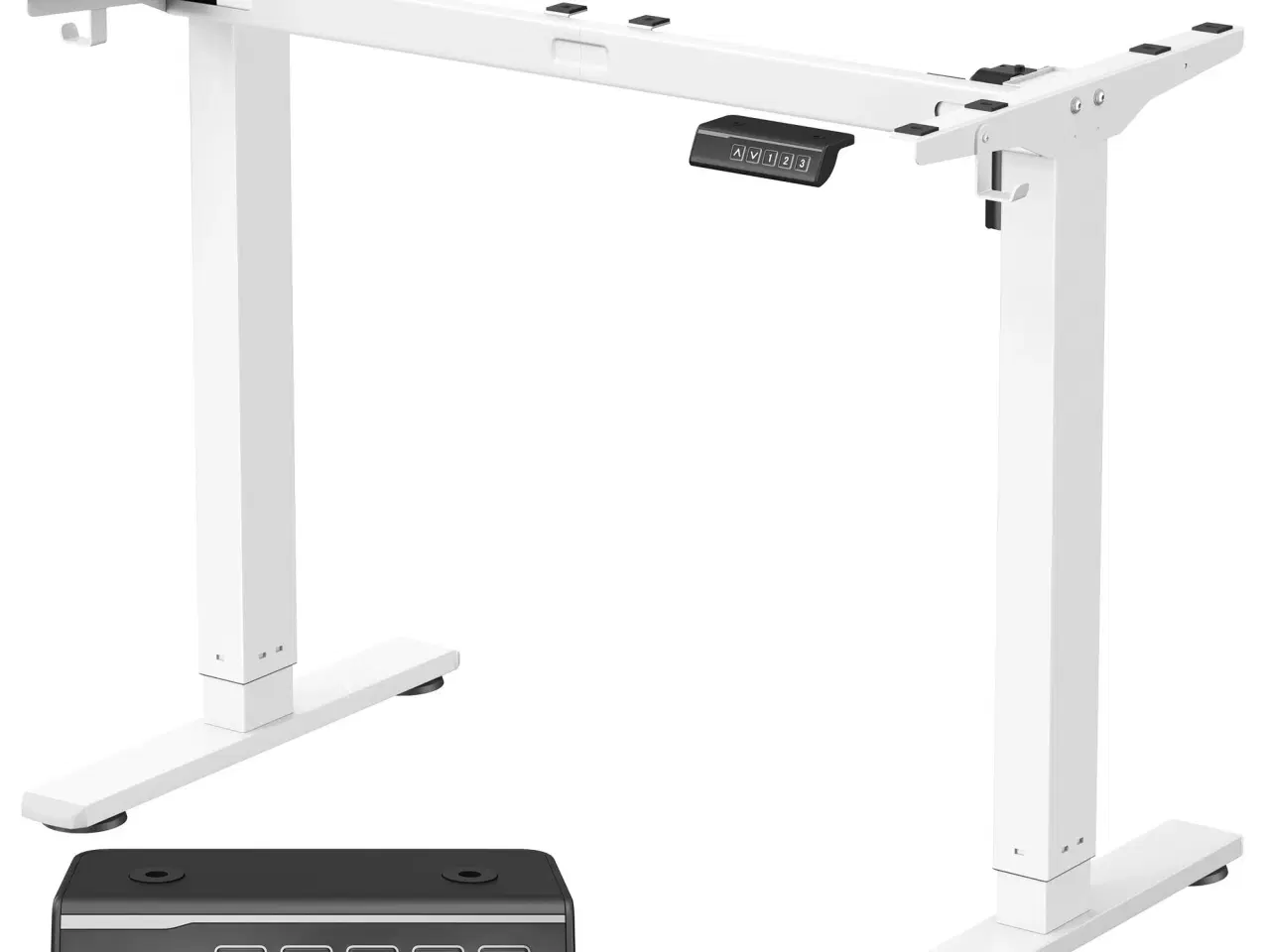 Billede 1 - Elektrisk hæve-sænke stel til skrivebord – mat hvid, 3 højdeminder, stå/sid-bord uden bordplade (LSD021W01)