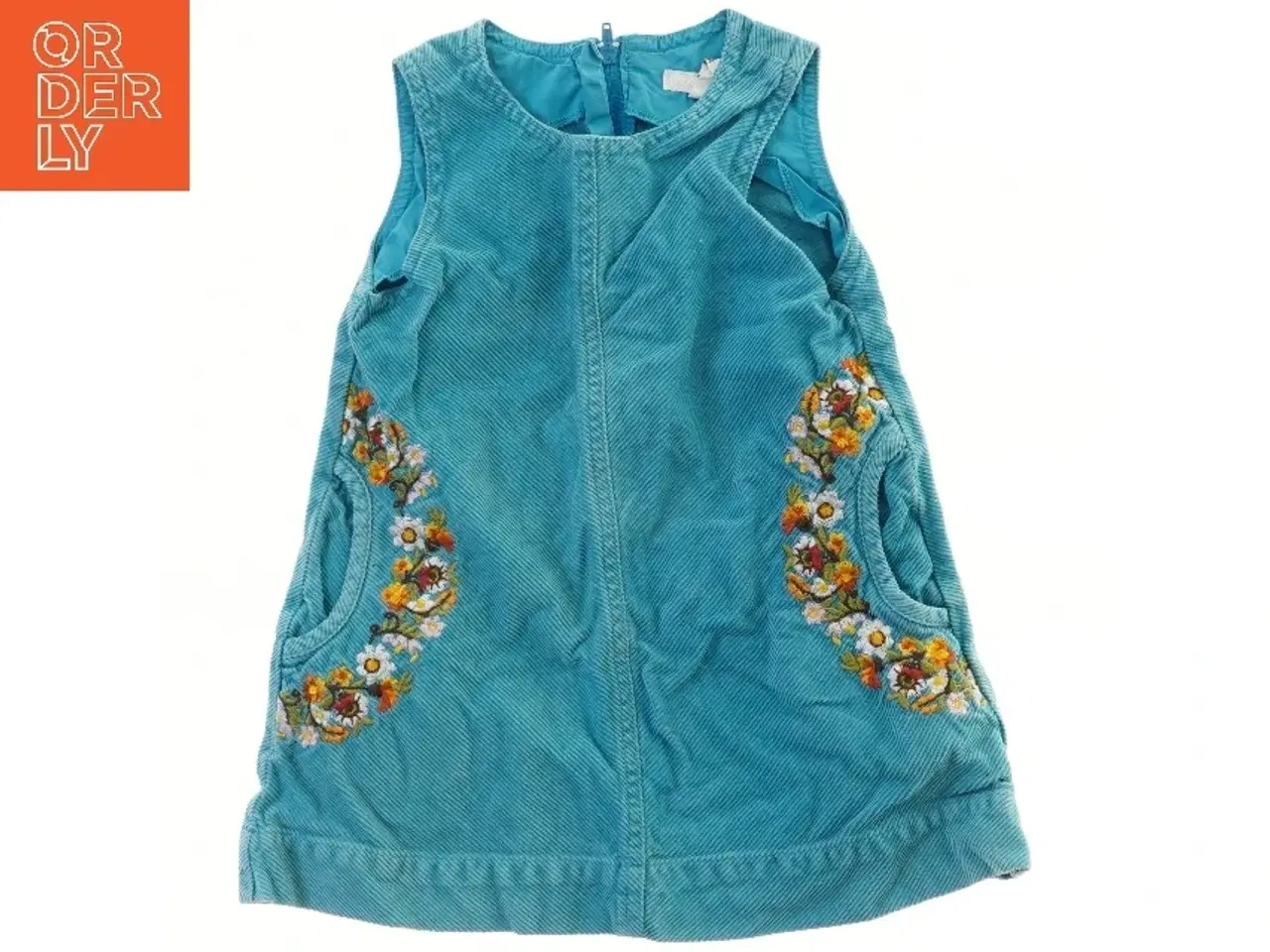 Billede 1 - Pige Fløjlskjole med Broderi fra H&M (str. 86)