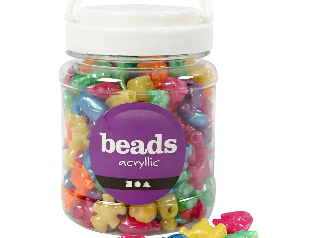Billede 1 - Farverige figurperler 25 mm - 700 ml perlemorsfarver