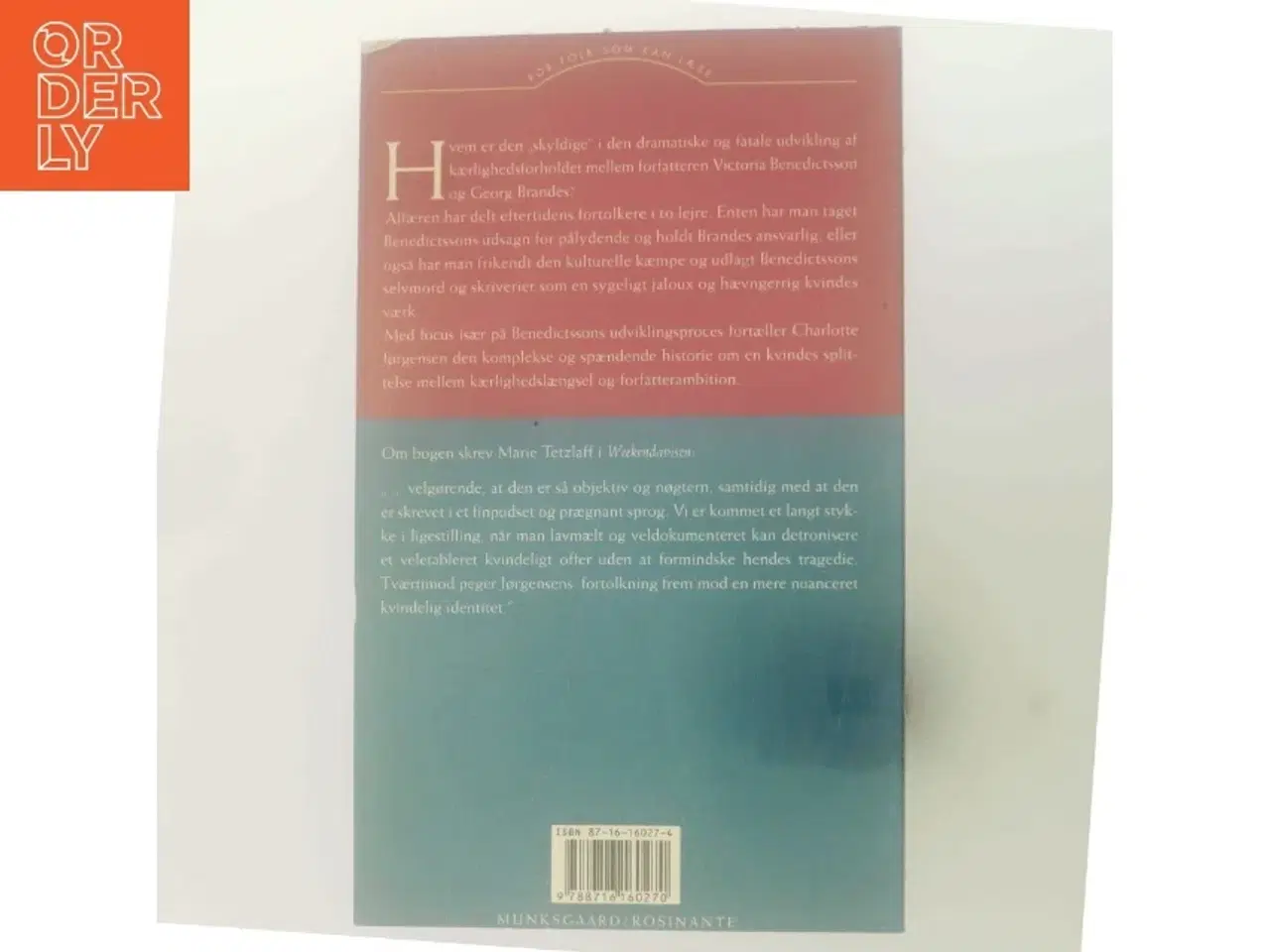Billede 3 - Ernst og Victoria : et dobbeltportræt af Victoria Benedictsson af Charlotte Jørgensen (f. 1961) (Bog)