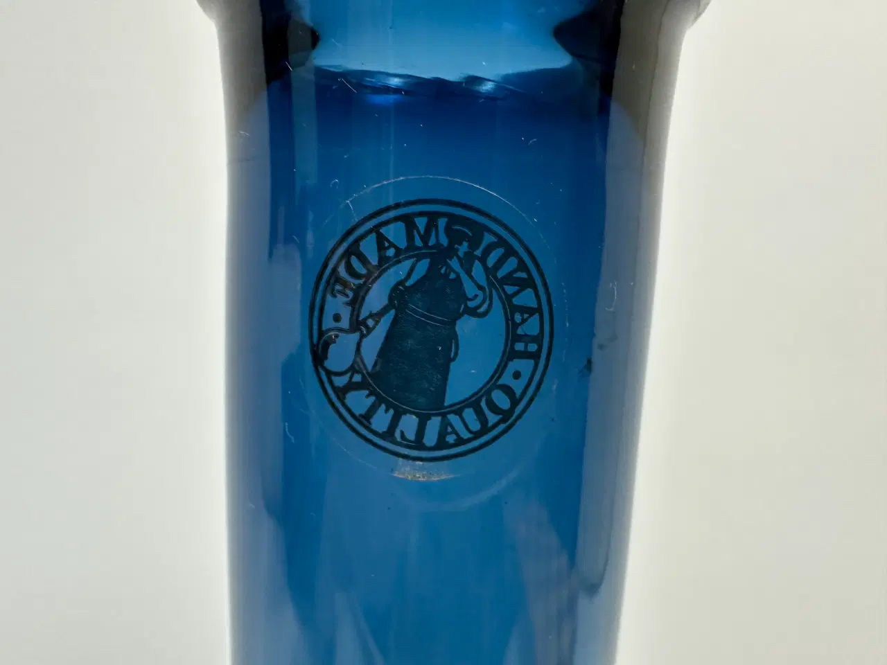 Billede 4 - Stor blå flaske / karaffel / vase (vintage)