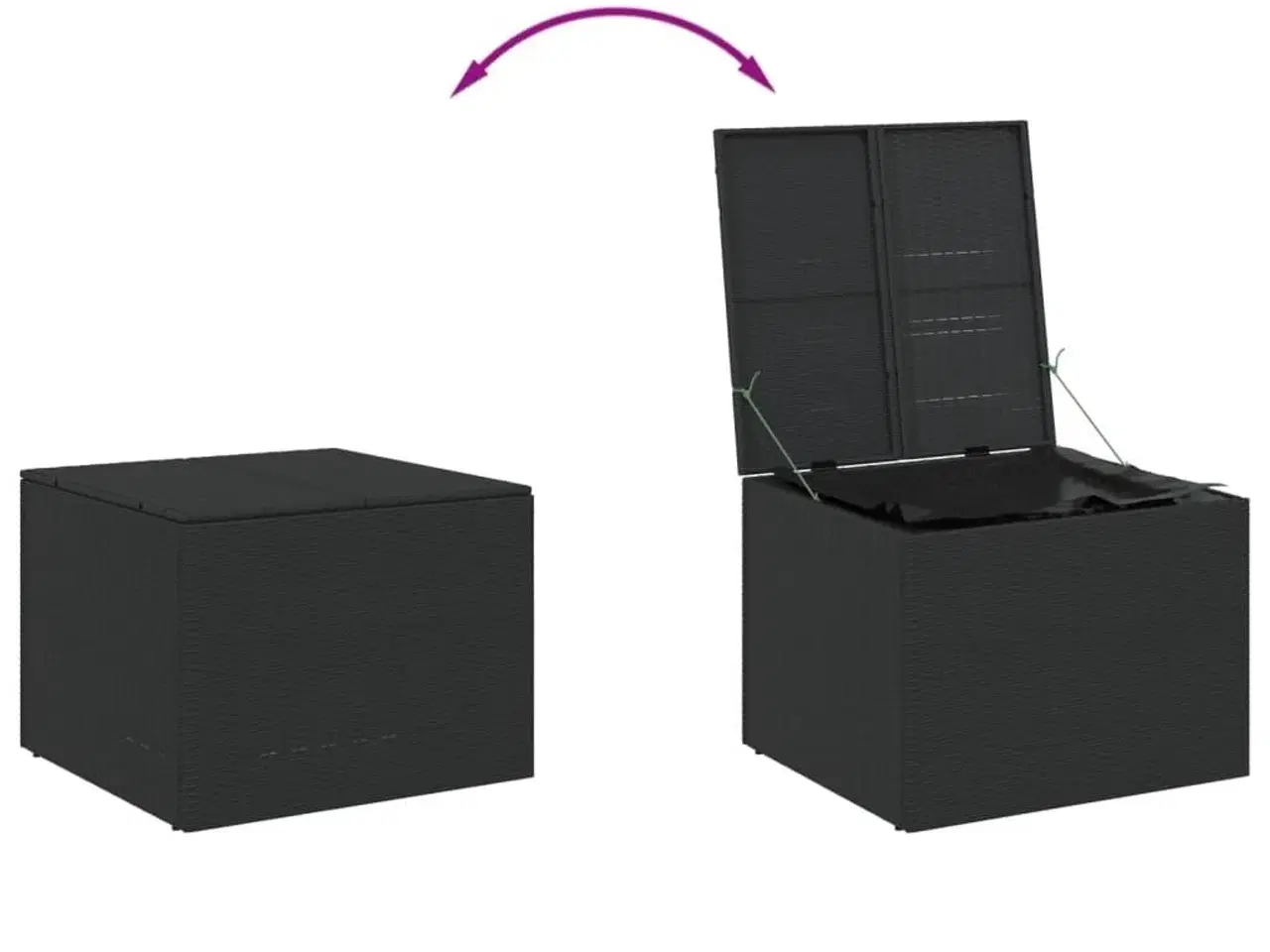 Billede 7 - Opbevaringsboks til haven 291 l polyrattan sort