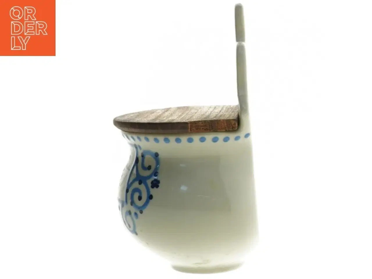 Billede 2 - Keramisk saltkrukke med låg (str. 20 cm)