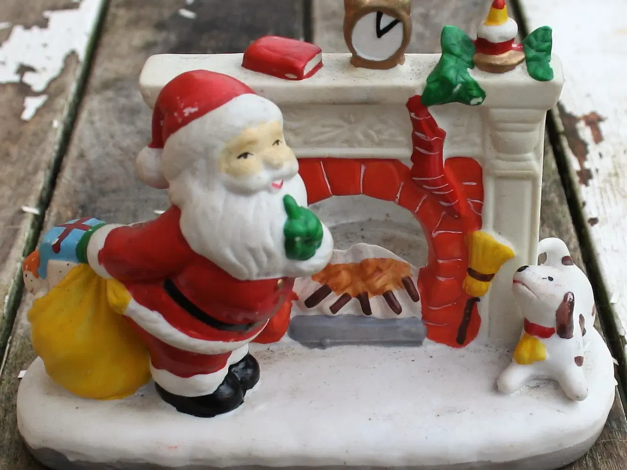 Billede 1 - Pejs med julemand til fyrfadslys