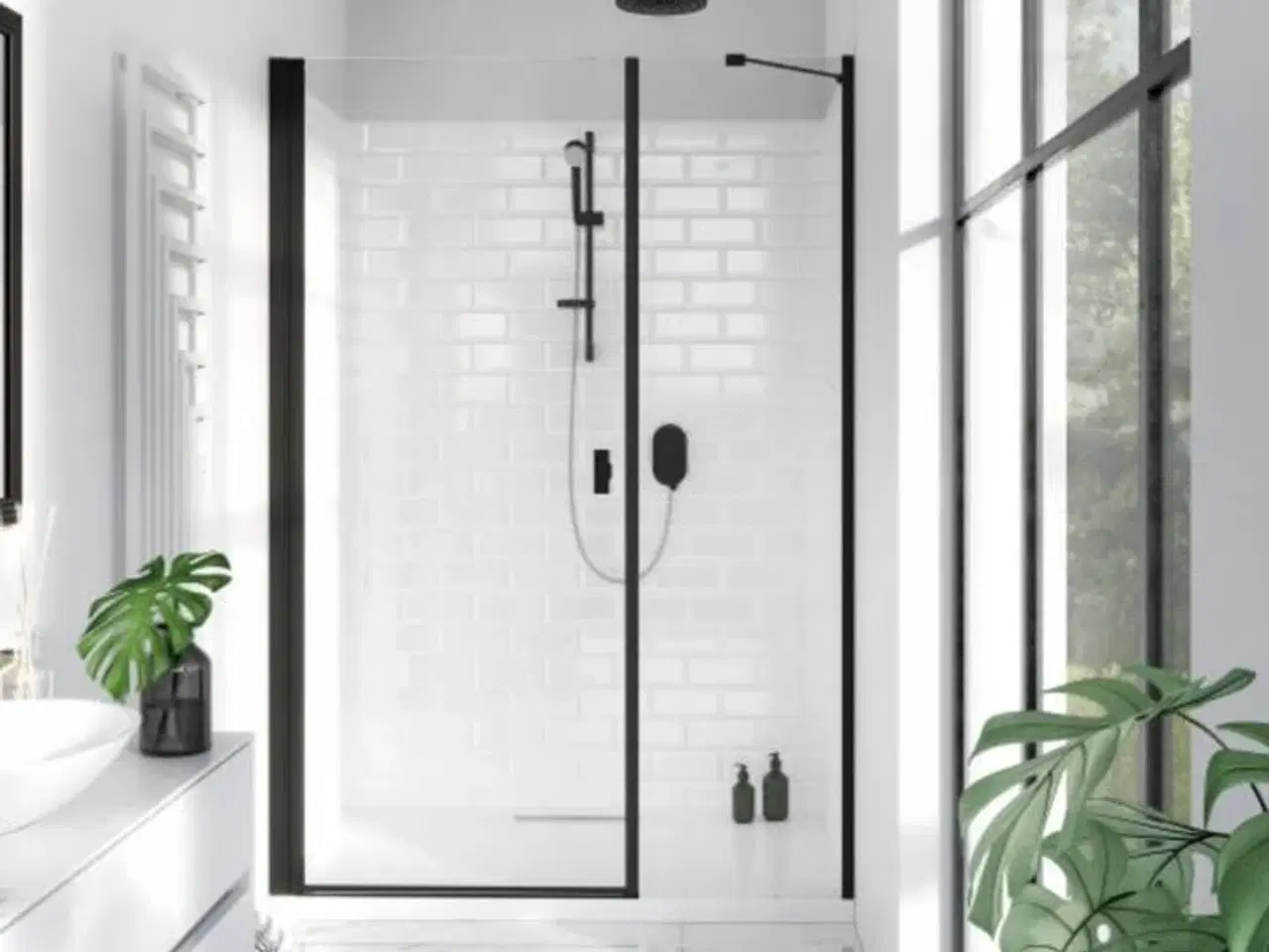 Billede 1 - Glas svingdør med sidepanel   STRØMBERG