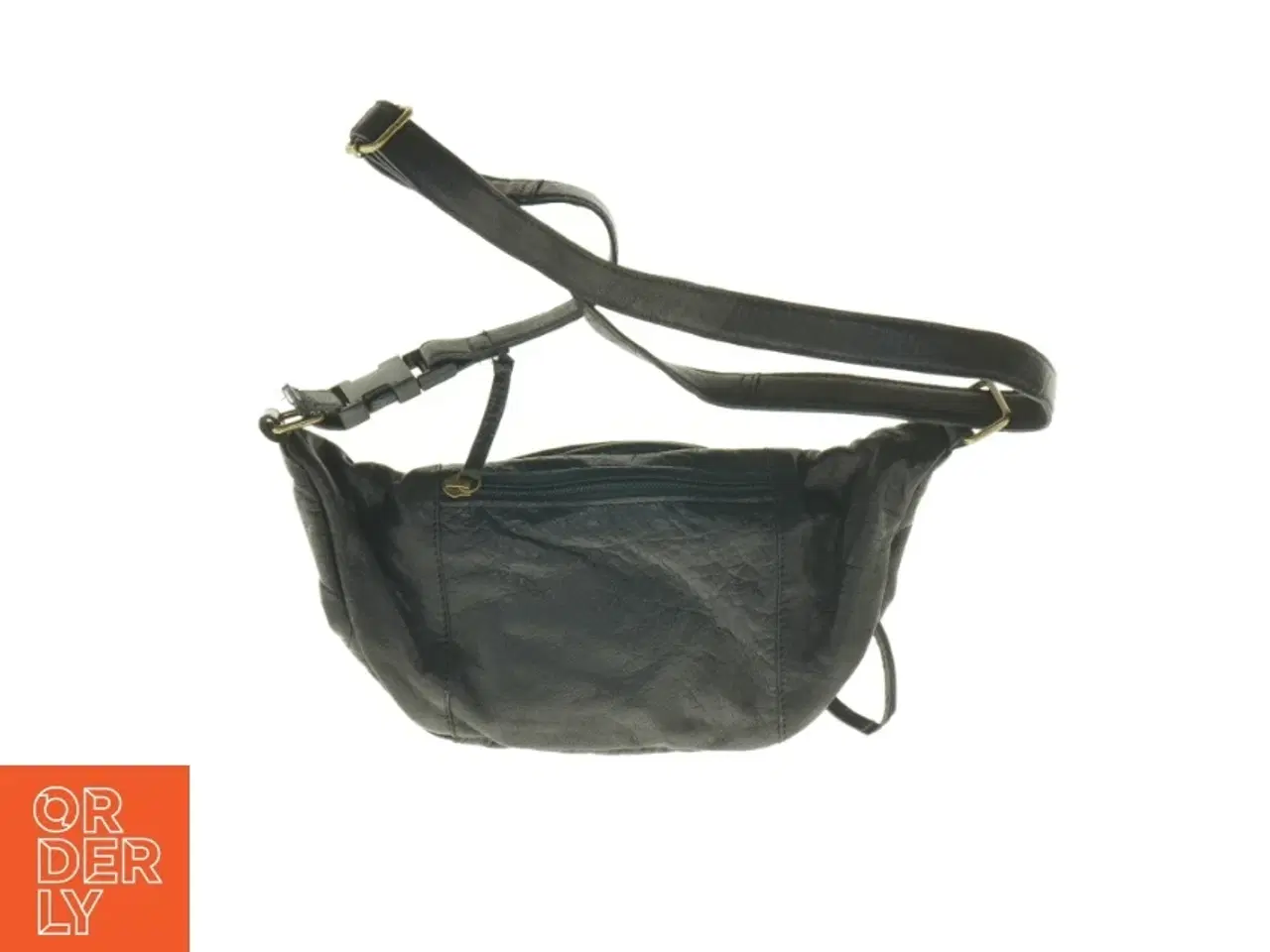 Billede 2 - Sort bæltetaske i læder (str. 32 x 16 cm)
