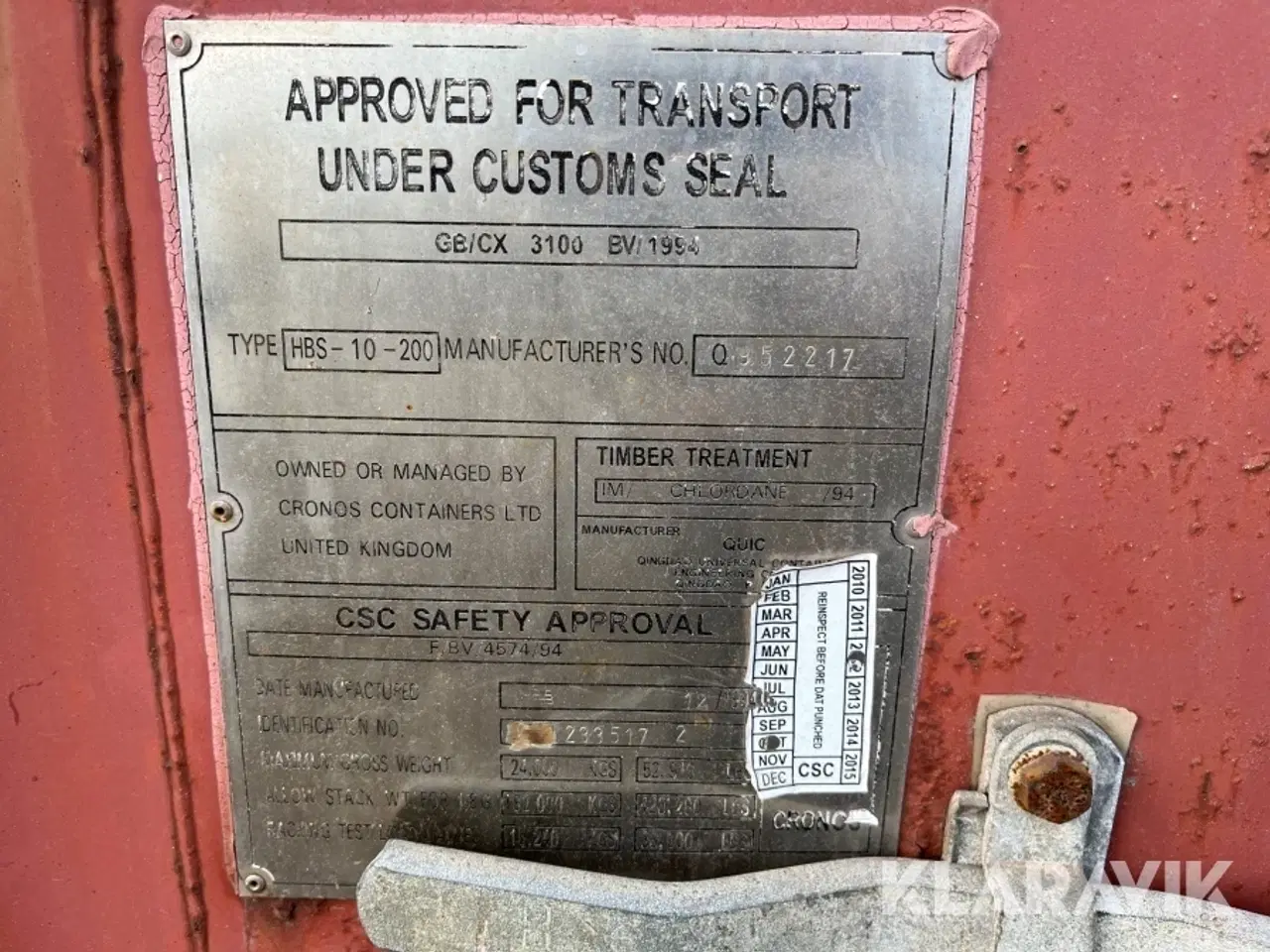 Billede 4 - Container GB/CX HBS-10-200 20 fod