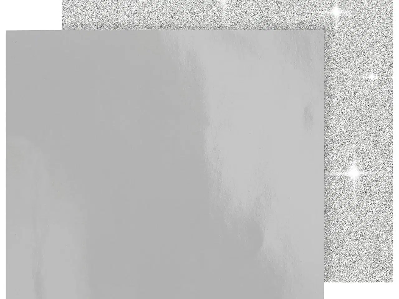 Billede 1 - Designpapir , ark 30,5x30,5 cm, 120+128 g, sølv, 2ark/ 1 pk.
