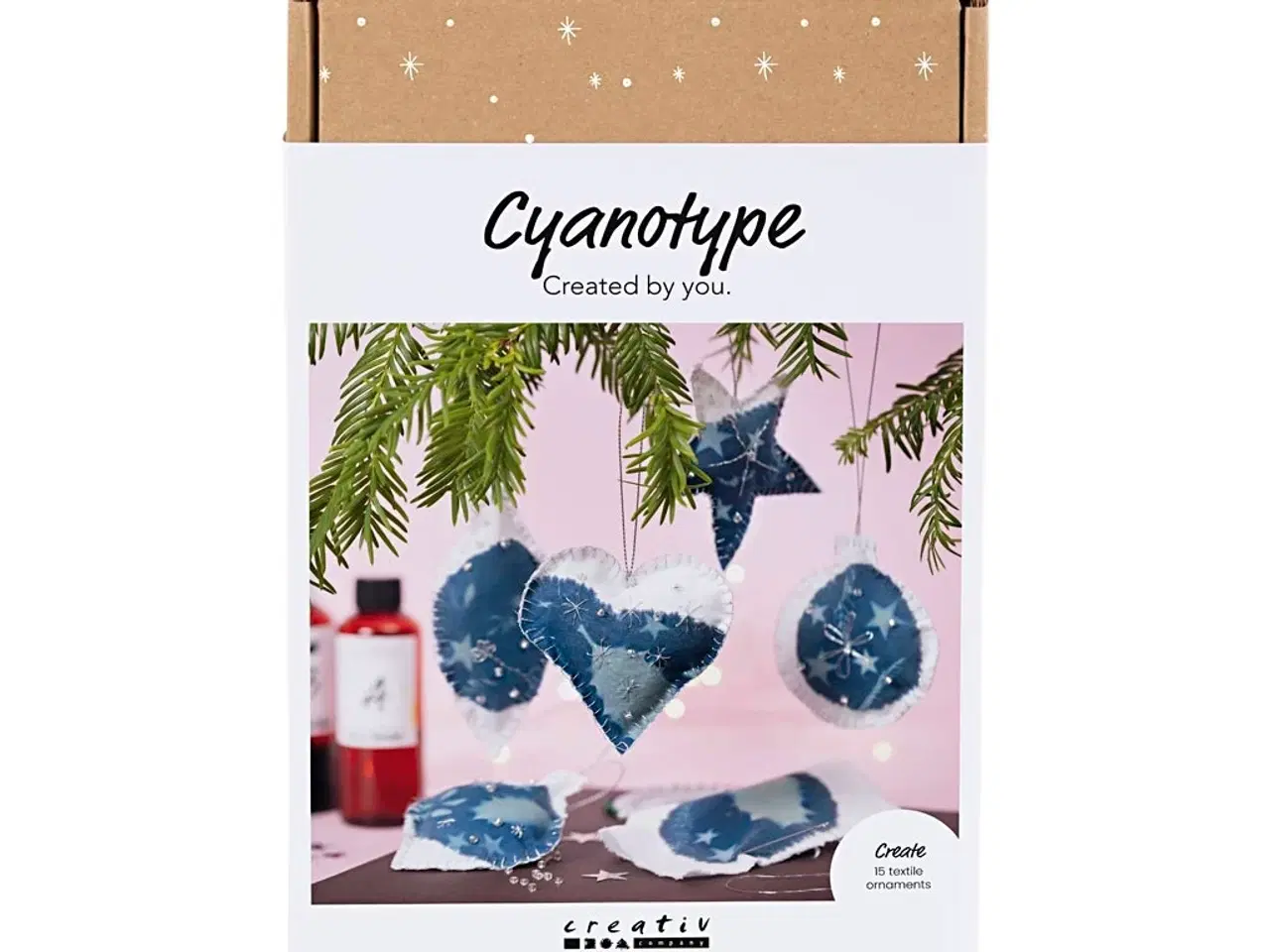 Billede 1 - DIY Kit Cyanotypi, Julepynt, blå, sølv, 1 pk.