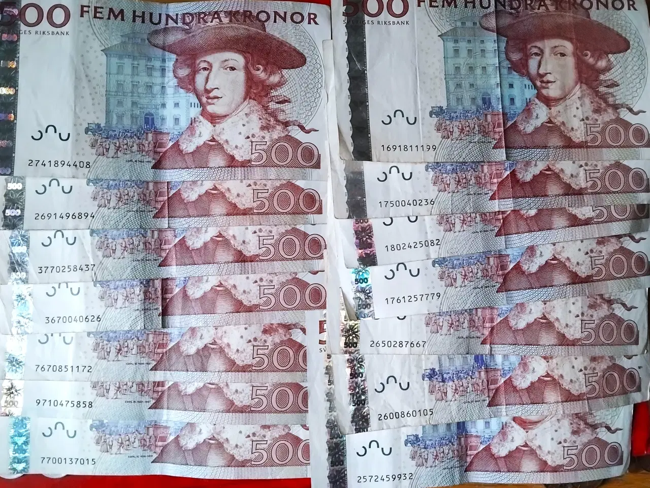 Billede 1 - SVERIGE 14 x 500 KR KRONOR / 500 KRONER 7000 SEK!