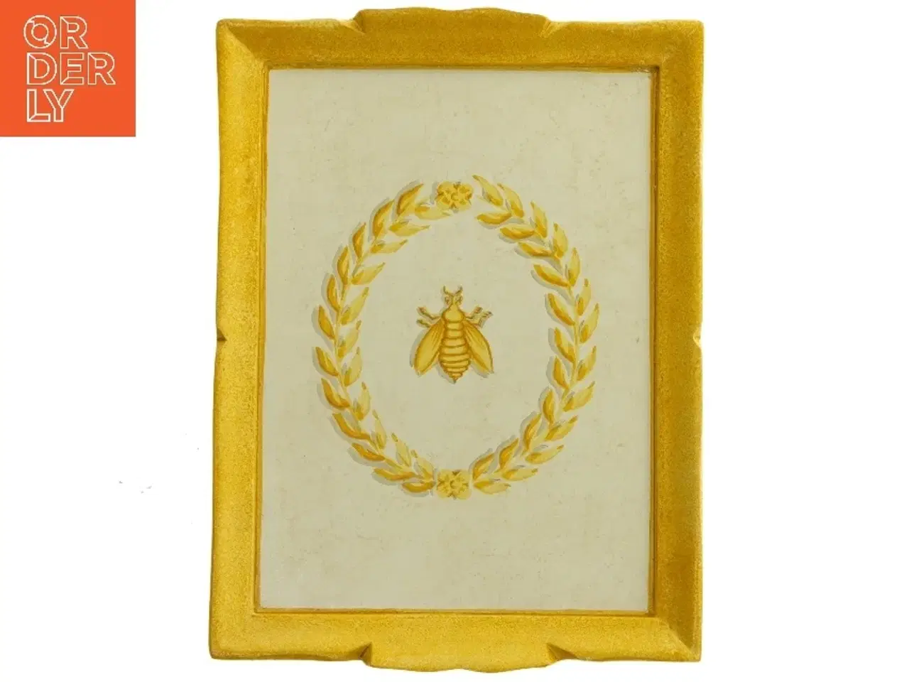 Billede 1 - Gul dekorativ bakke fra J Og Y Crossman (str. 30 x 23 cm)