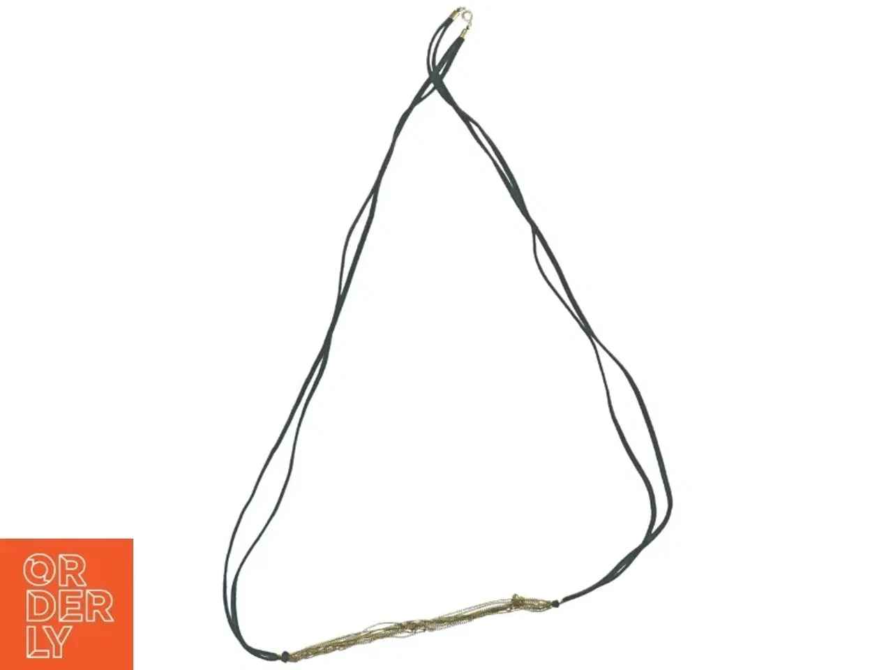 Billede 4 - Hals kæde i ruskind og guldkæder (str. 56 cm)