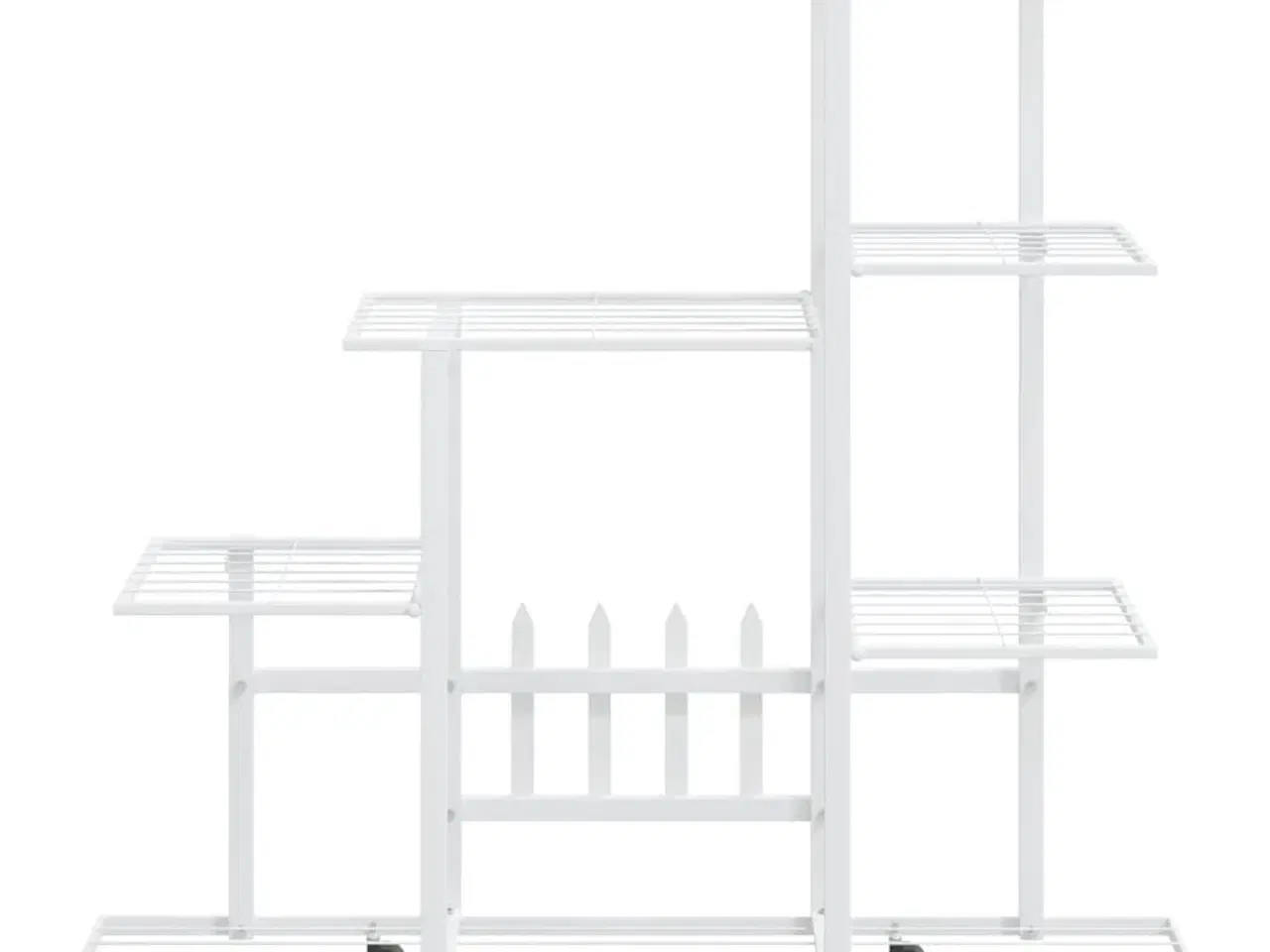 Billede 3 - Blomsterstativ med hjul 94,5x25x92,5 cm metal hvid