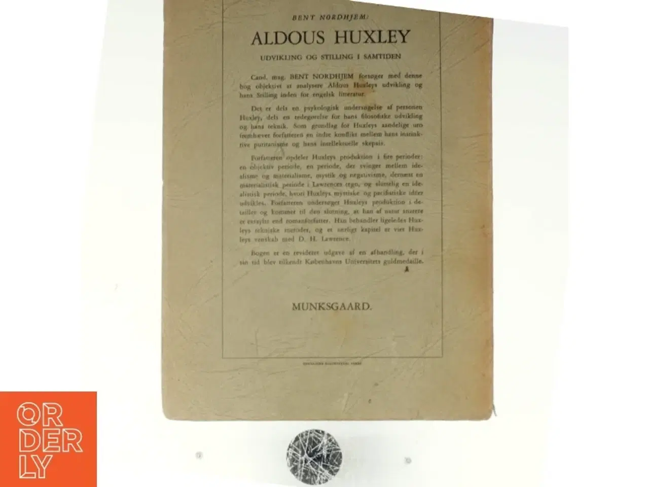 Billede 3 - Aldous Huxley. Udvikling og stilling i samtiden af Bent Nordhjem (bog)