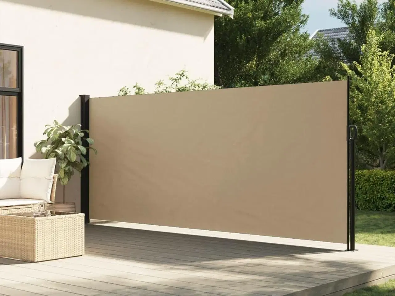 Billede 1 - Sammenrullelig sidemarkise 160x500 cm beige