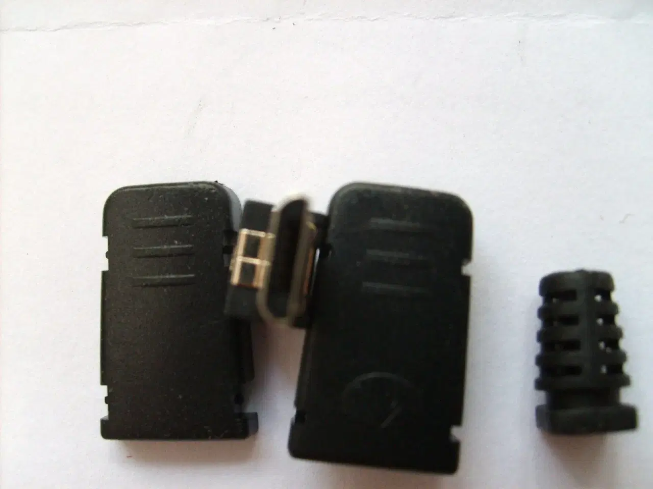 Billede 5 - Micro-USB han-stik type B med plastik hus og tylle