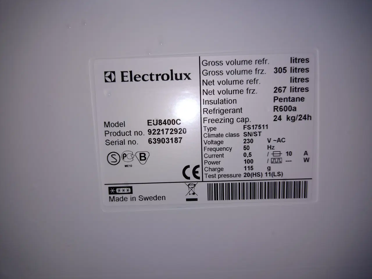 Billede 1 - Electrolux Skabsfryser ældre model