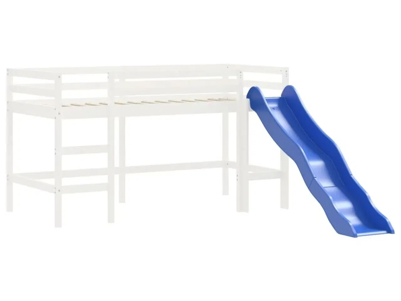 Billede 4 - Højseng med rutsjebane 80x200 cm massivt fyrretræ hvid