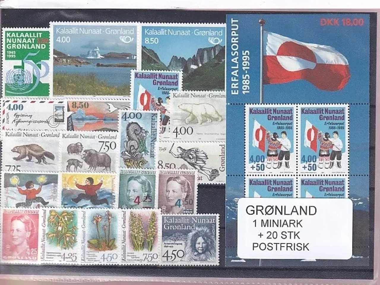 Billede 1 - Grønland - 1 Stk. Miniark + 20 Stk. - Postfrisk