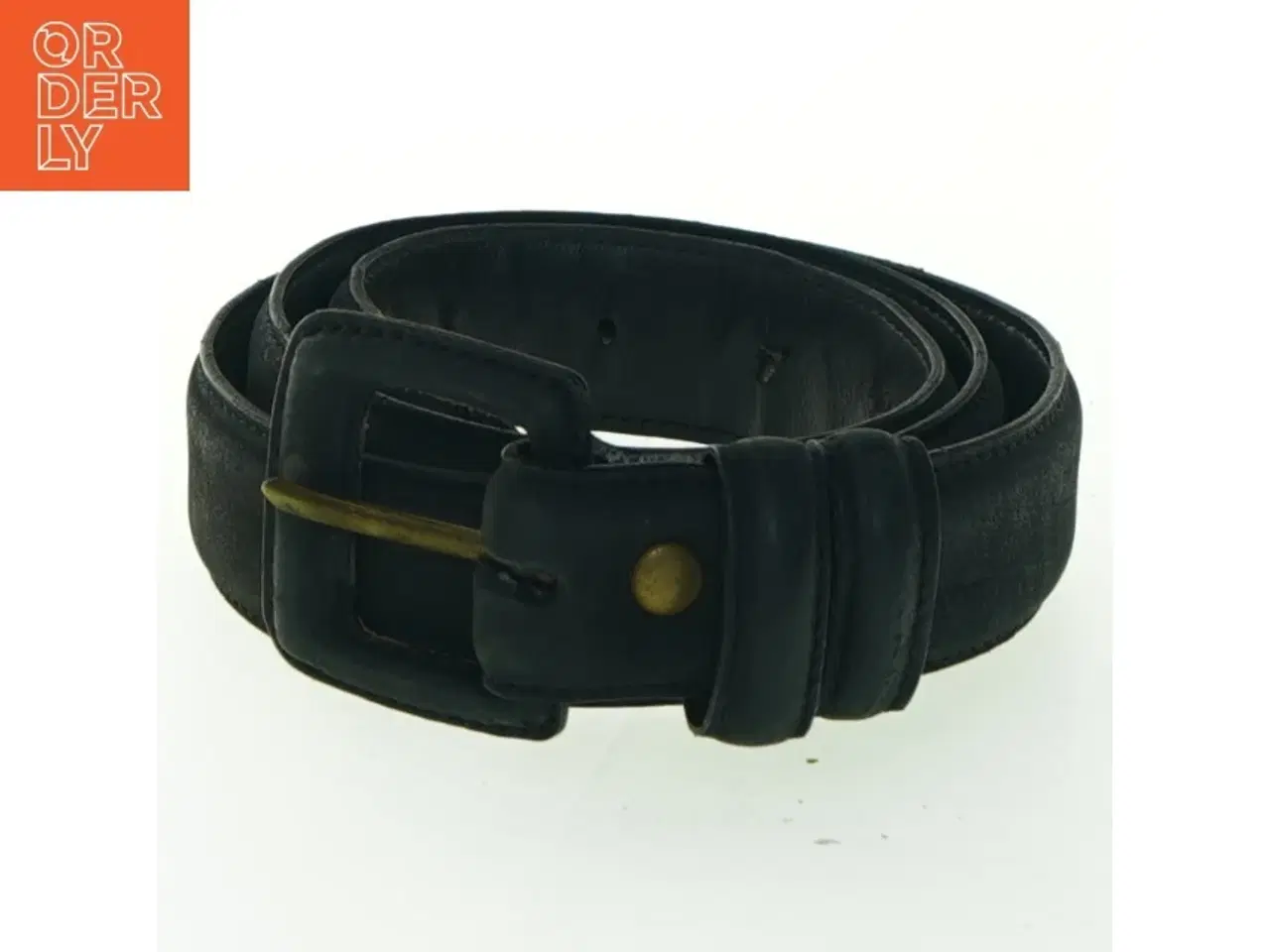 Billede 1 - Læderbælte, mørkegråt ruskind (str. 76 cm - første hul)