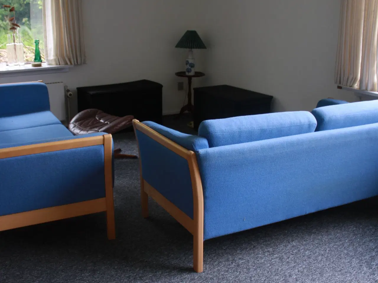 Billede 2 - 2 + 3 sofa med blåt uld