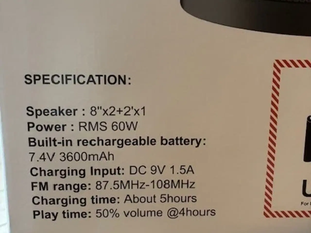 Billede 2 - 60 W karaoke stereo speaker system trådløs