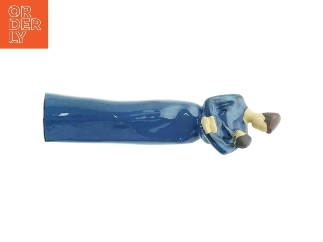 Billede 4 - Blå keramikfigur af kvinde med barn (str. 30 cm)