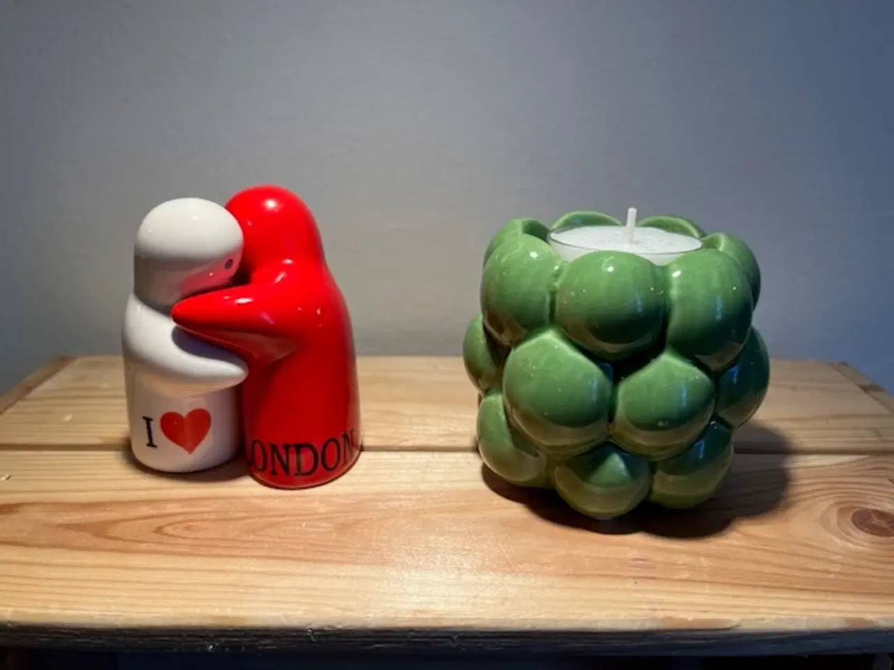 Billede 1 - Charmerende keramik: "Kramme"-sæt & grøn bobbel-st