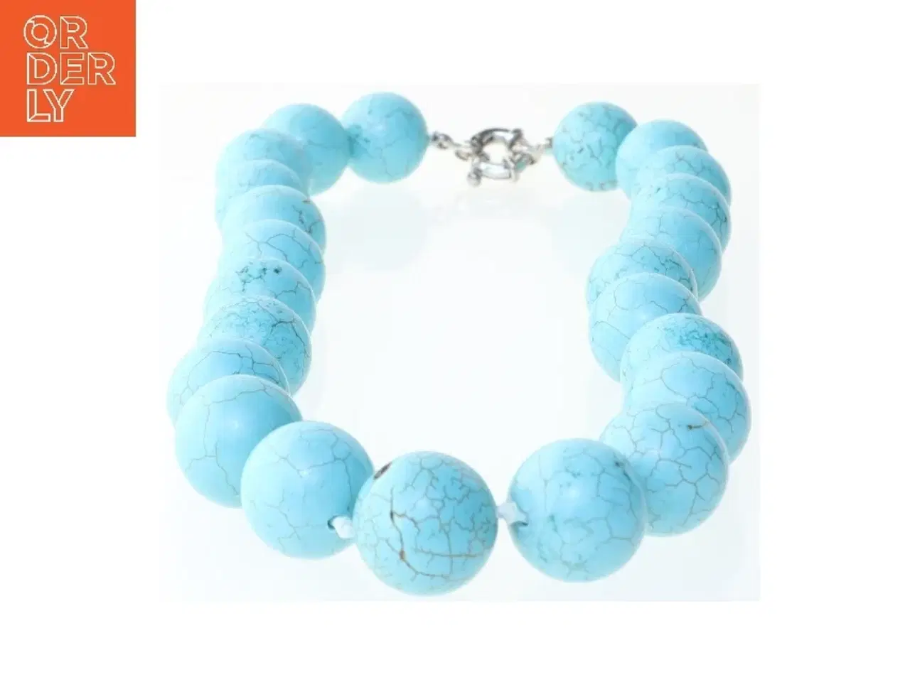 Billede 2 - Turkis halskæde med perler (str. 50 cm)