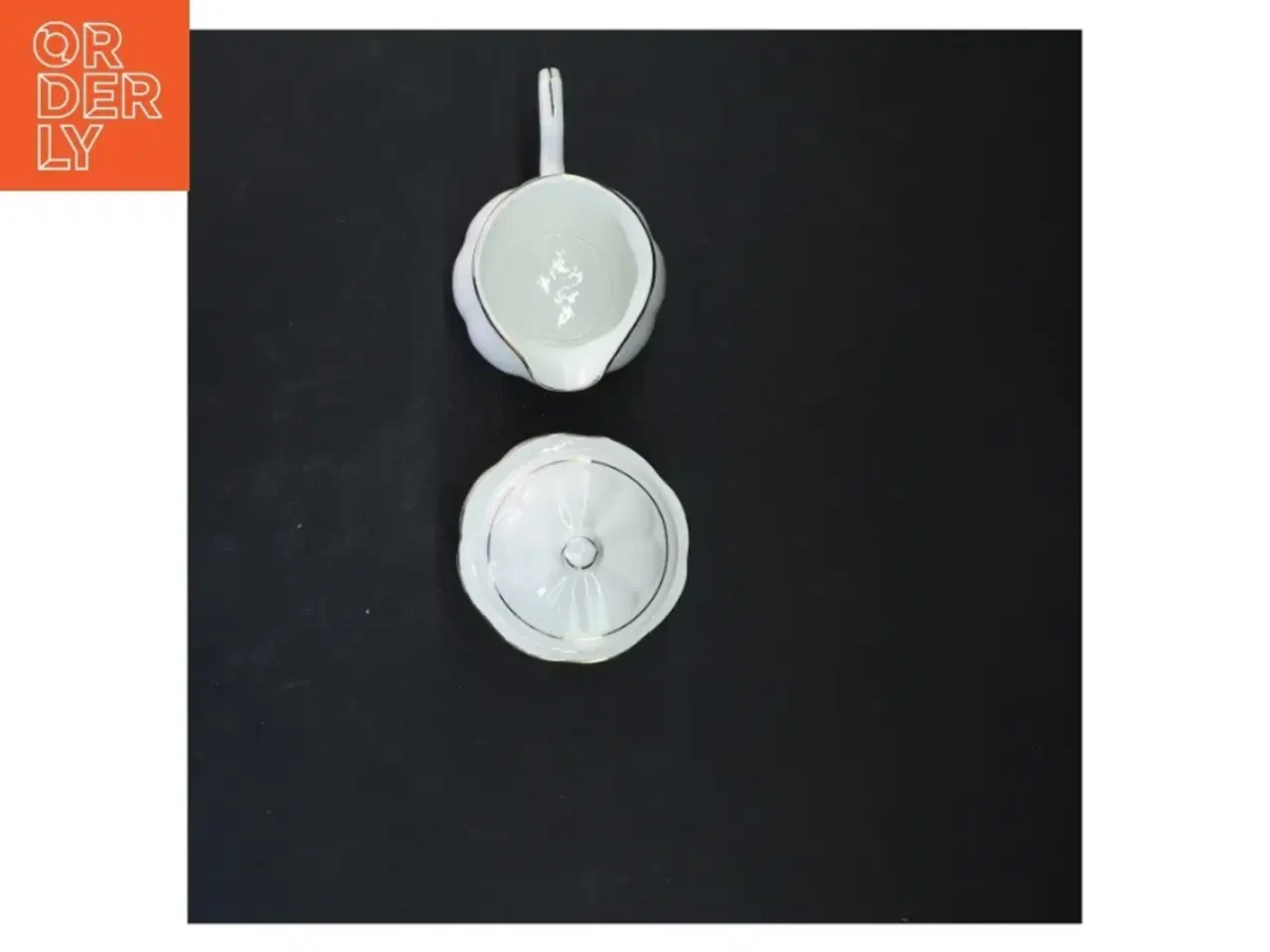 Billede 3 - Porcelæns flødekande og sukkerskål sæt (str. 10x8 cm)