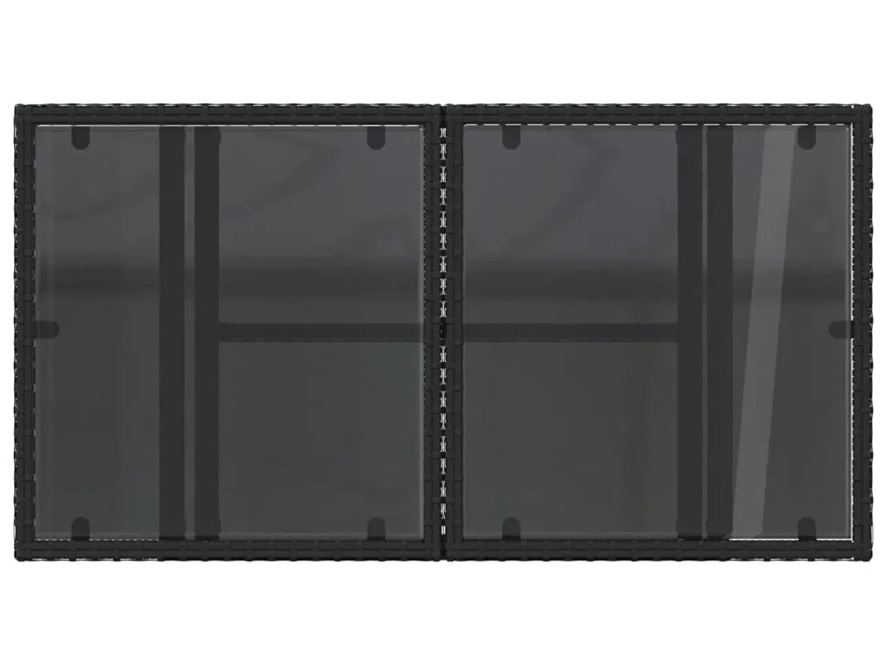 Billede 9 - Havebord med glastop 100x55x73 cm polyrattan sort
