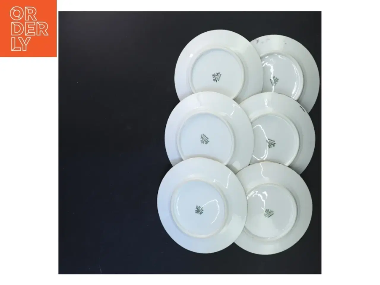 Billede 3 - Porcelæn desserttallerkener med guldkant (str. Ø 16 cm)