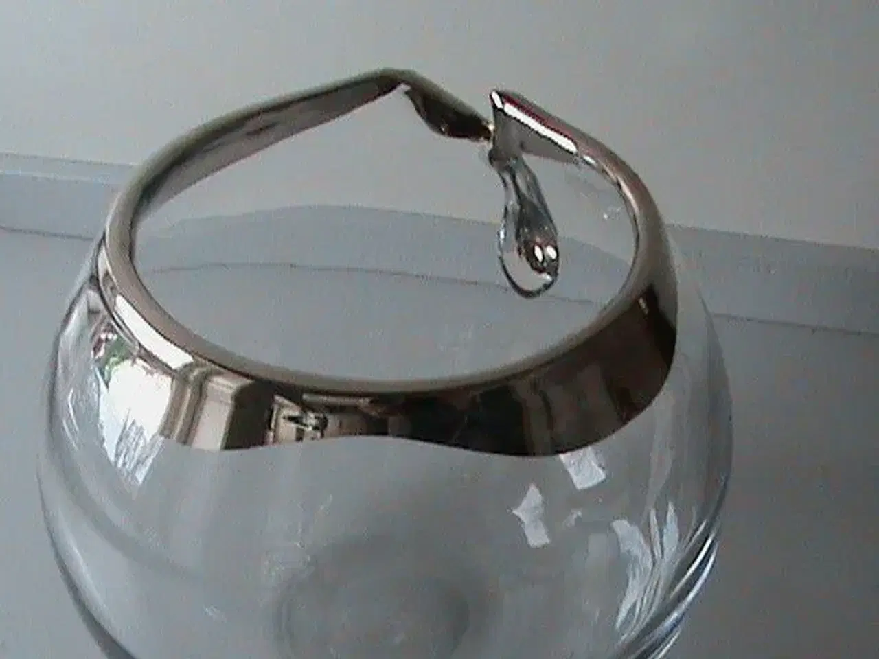 Billede 4 - Klar glasskål bowle udført med dekoreret krave