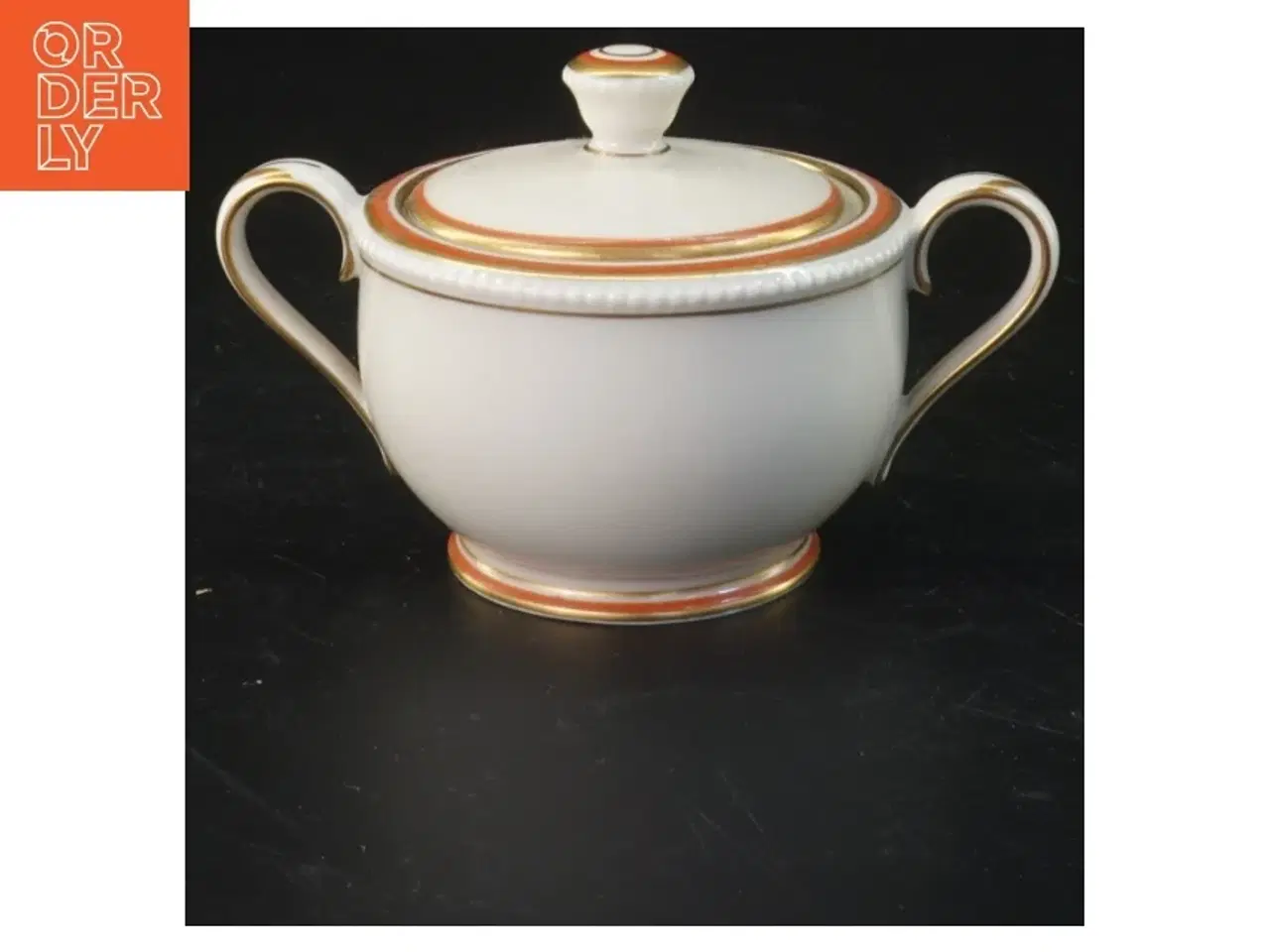 Billede 1 - Porcelæns sukkerskål (str. 8x12x8 cm)