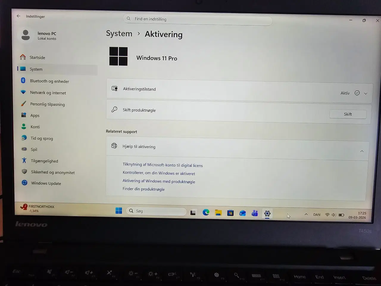 Billede 1 - ThinkPad T450s | i7-5600U | Win 11 Pro | Inkl. Len