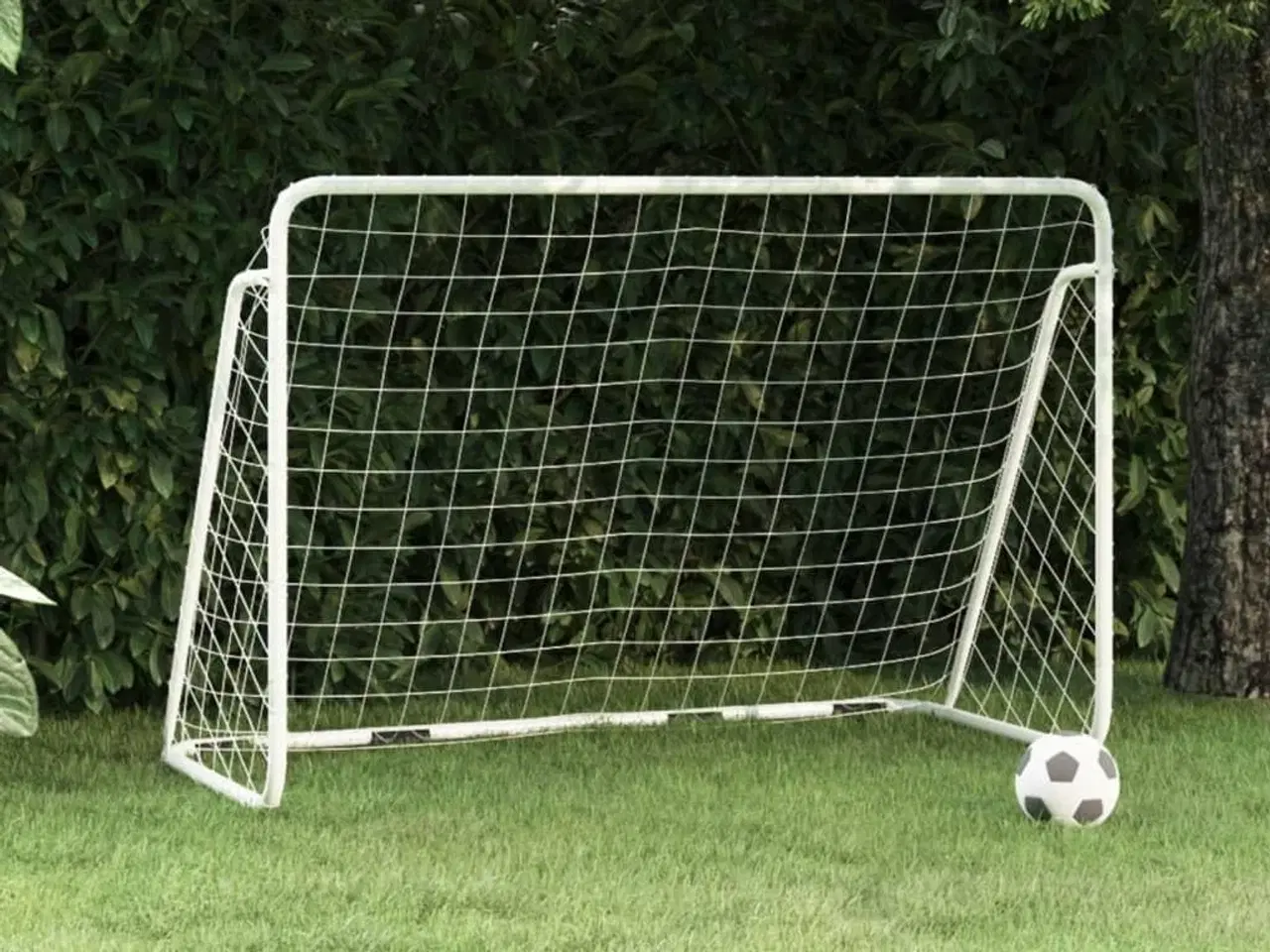 Billede 1 - Fodboldmål med net 180x90x120 cm stål hvid