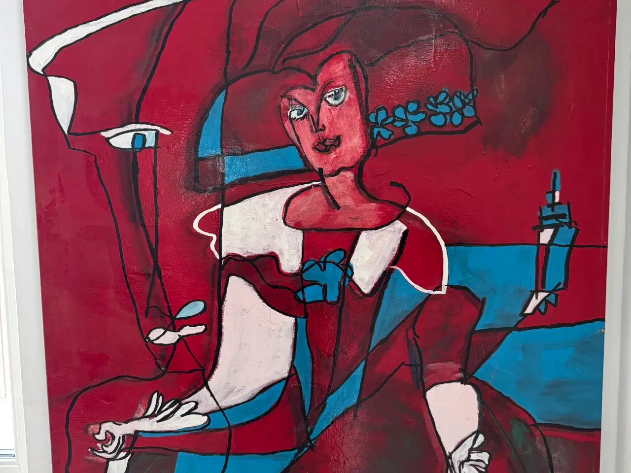 Billede 1 - Bentemarie Kjeldbæk maleri 90x90cm