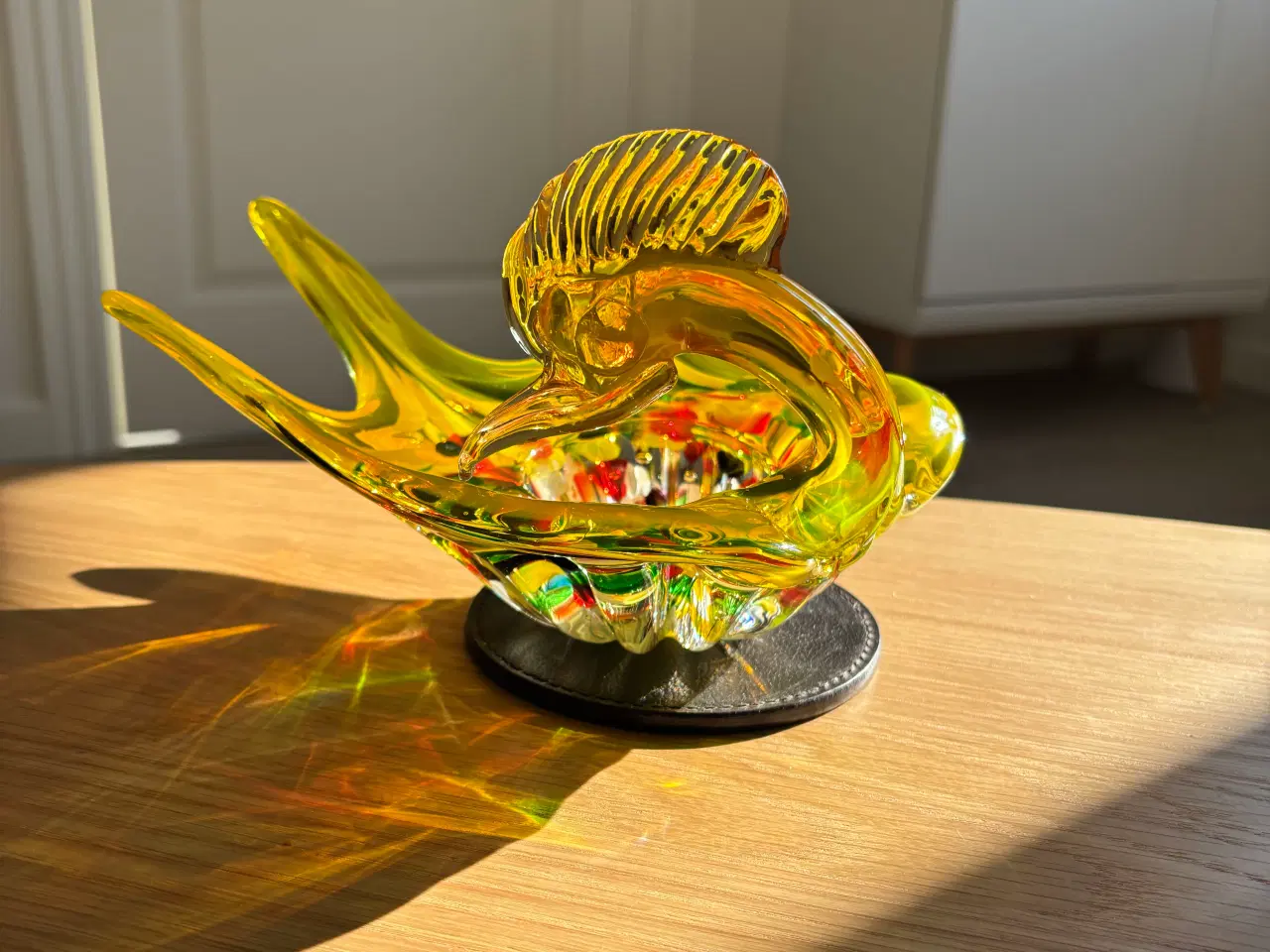 Billede 2 - Smuk vintage Murano-style glas-skulptur – gul fugl