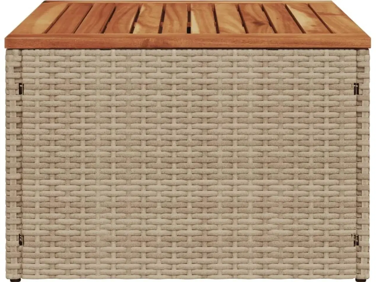 Billede 4 - Havebord 55x55x37 cm polyrattan og akacietræ beige