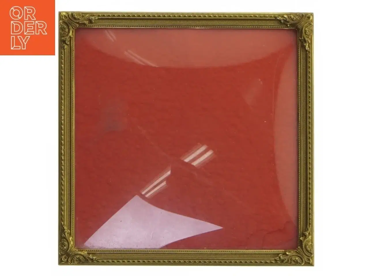 Billede 1 - Guldfarvet kvadratisk billedramme (str. 13,5x13,5 cm)