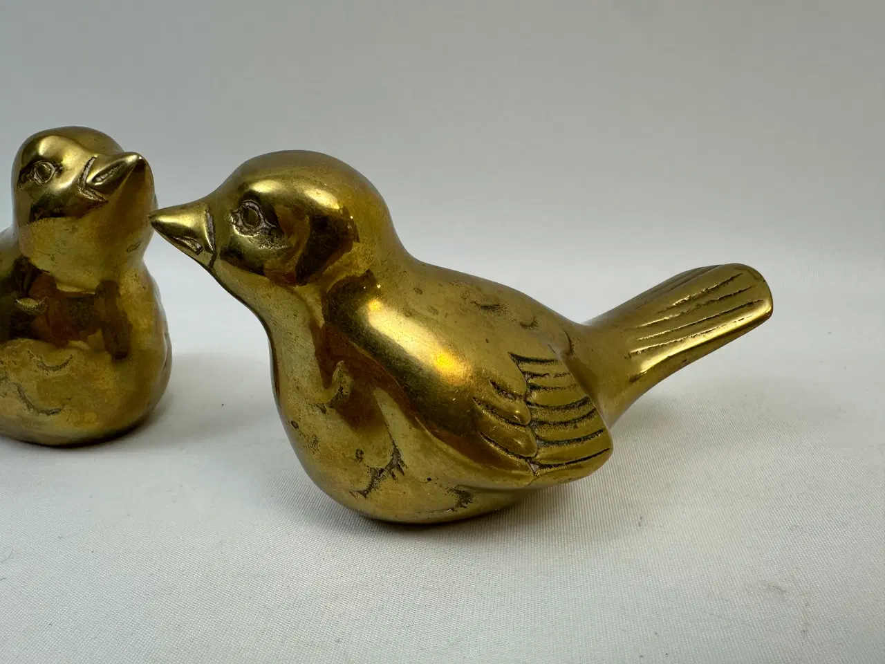 Billede 4 - 2 stk. fugle / spurve i messing (retro)