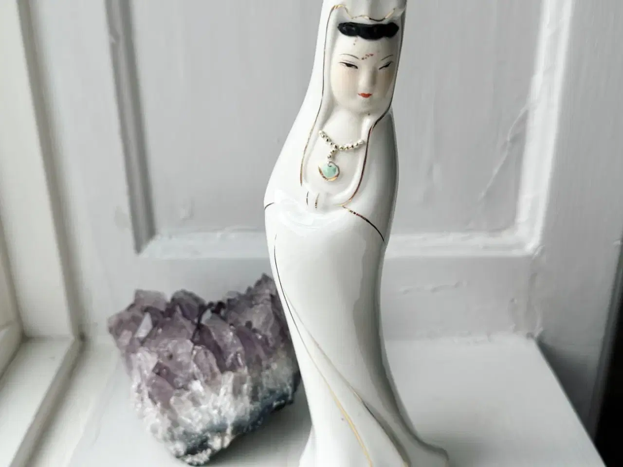 Billede 5 - Hvidklædt kvinde, porcelænsfigur