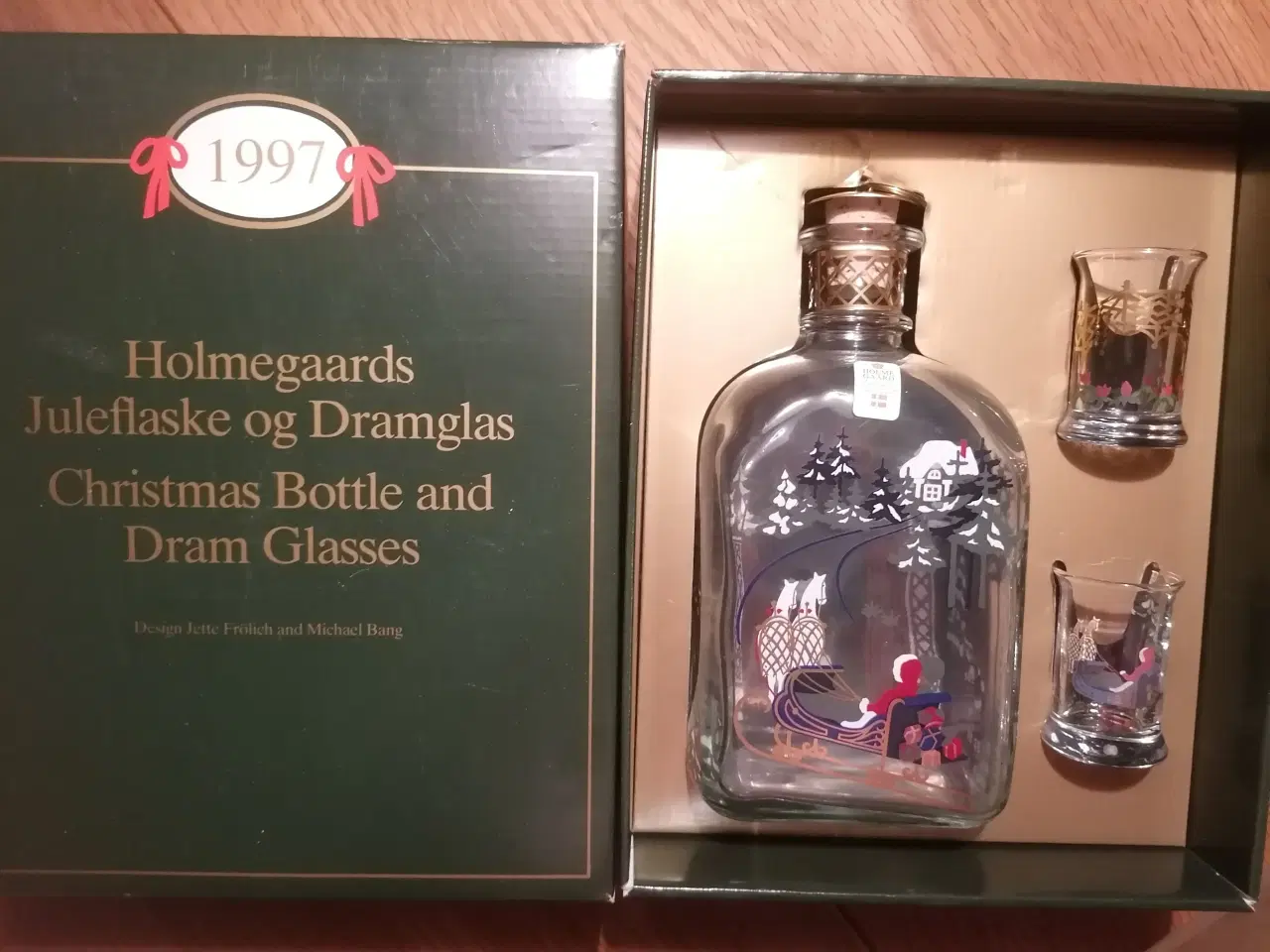 Billede 1 - Holmegaards juleflaske og dramglas 1997
